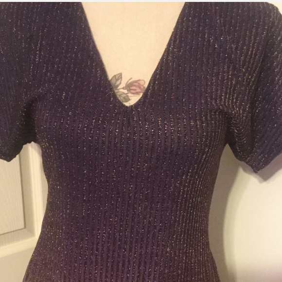 PURPLE GRAY OMBRÉ’ DETAILED SHIMMER DRESS - Picture 5 of 7